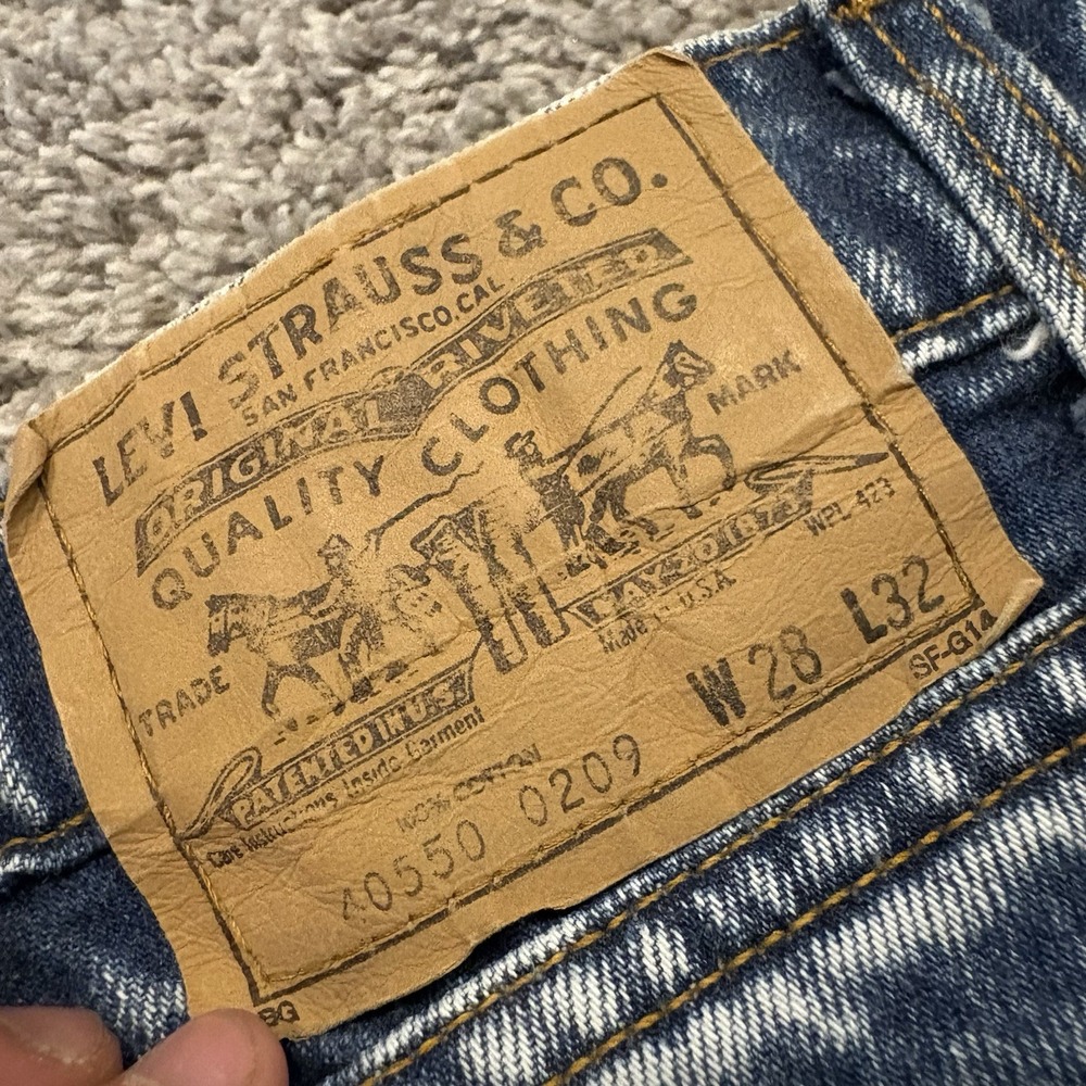 Vintage Levi's 550 Jeans USA Acid Wash Orange Tab 28x32 Made In USA 80's 90's - Picture 12 of 14